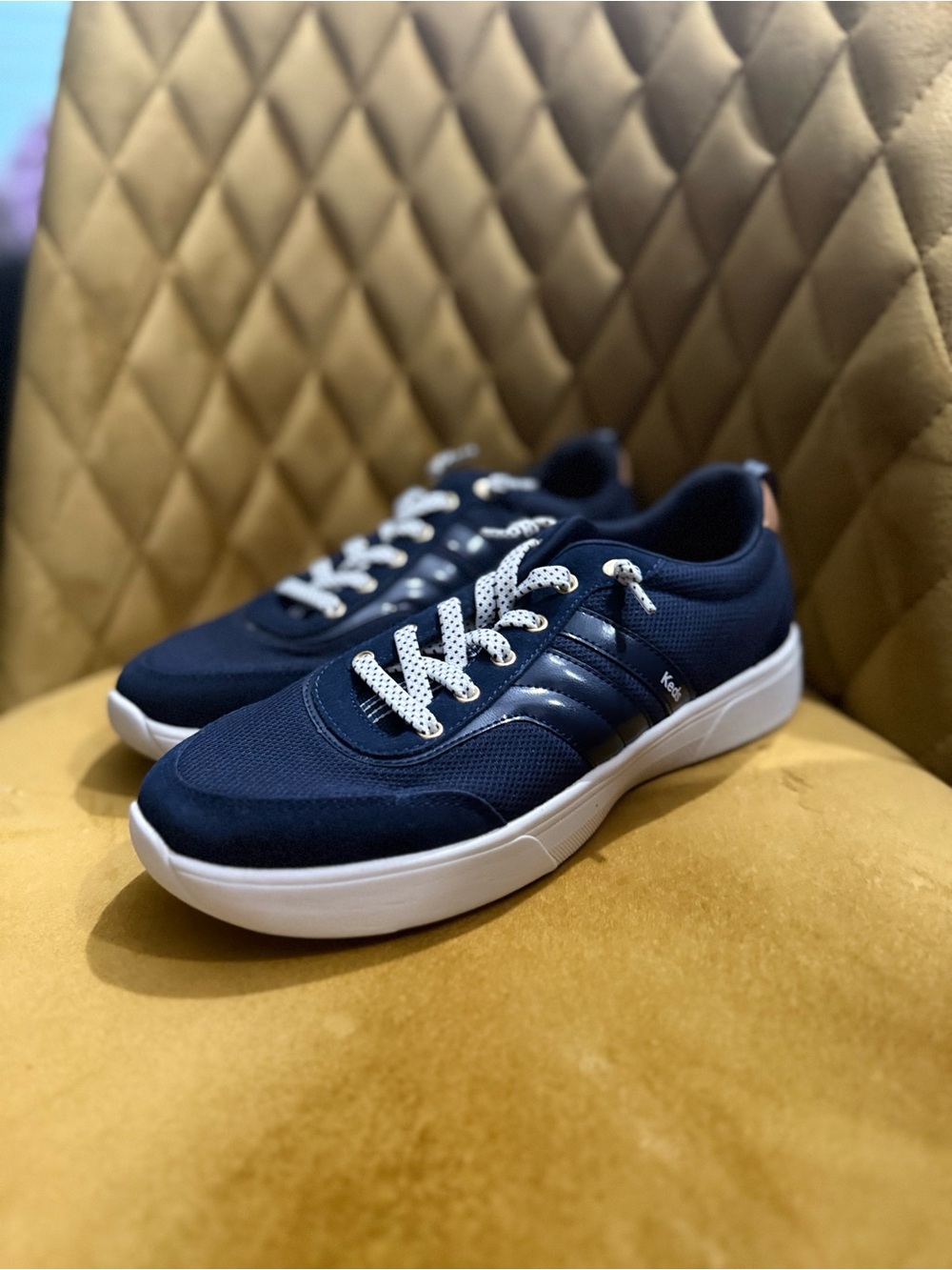 Keds Navy and White Women's Lace-Up Sneakers